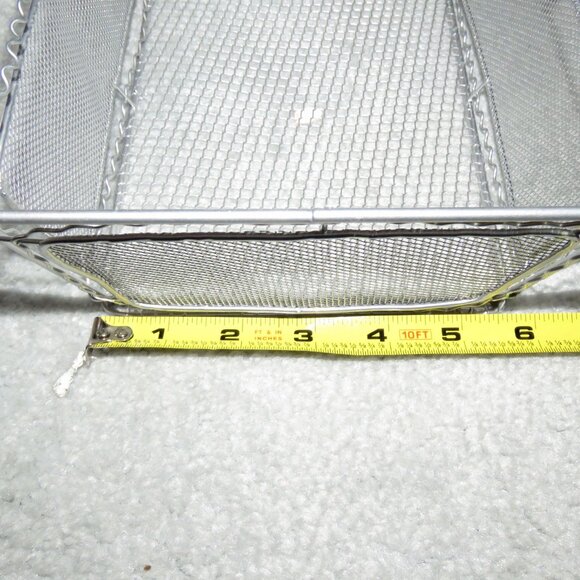 Silvertone Wire Mesh Decorative Rectangle Basket - Picture 11 of 16